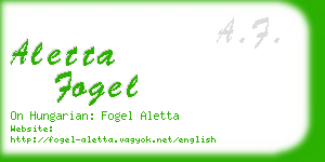 aletta fogel business card